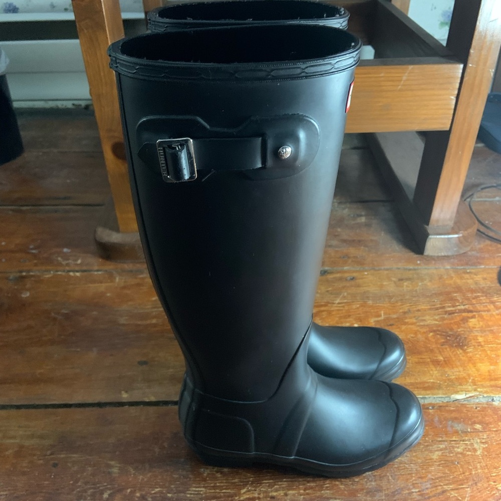 Hunter black original tall rain boots